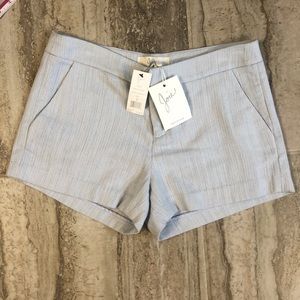 NWT Joie Merci Cotton  Linen Shorts in Cloud Blue SIZE 2